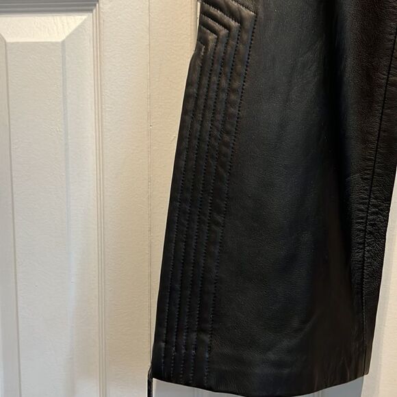 Betty Barclay Black Italian Leather High Waist Pants Size 8-10 see measurements - Picture 6 of 15
